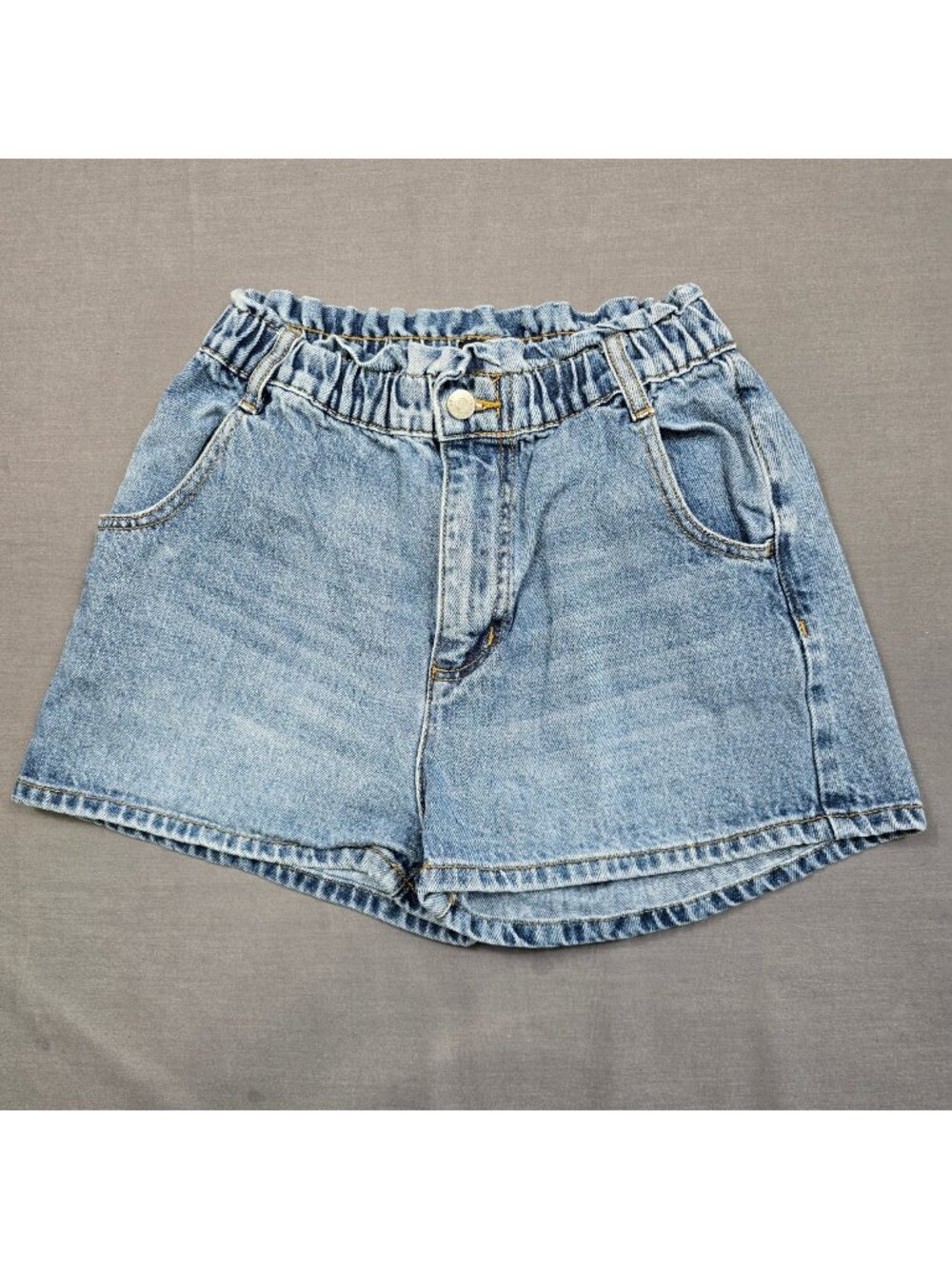 BDG Size Small Womens High Waisted Elastic Paper Bag Denim Shorts
